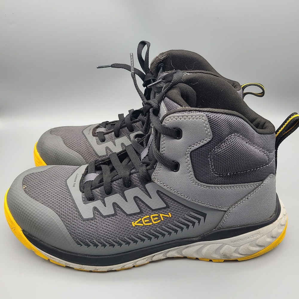 KEEN Utility Men's Arvada Mid Carbon Toe Work Boots Mens 11.5 EE Grey Yellow